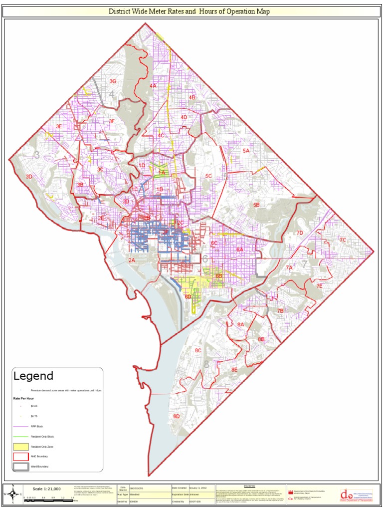 DC Parking Meter Rates and Hours of Operation Map | PDF