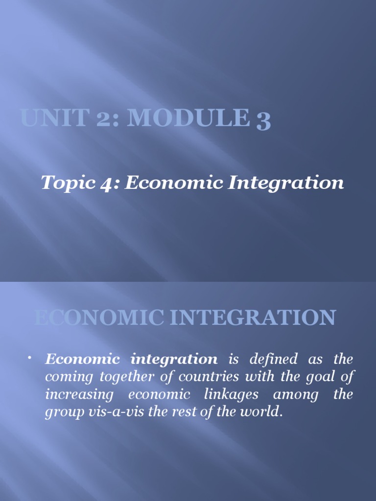 Understanding Economic Integration Types | PDF | Single Market ...