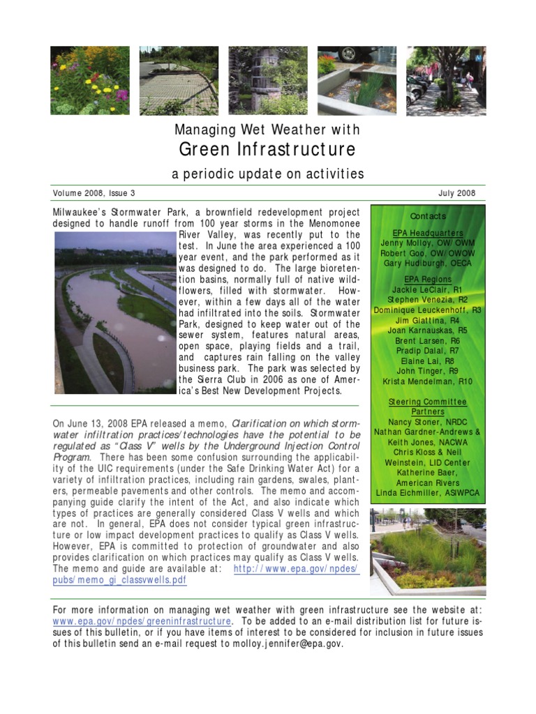 Managing Wet Weather With Green Infrastructure, July 2008 Bulletin ...