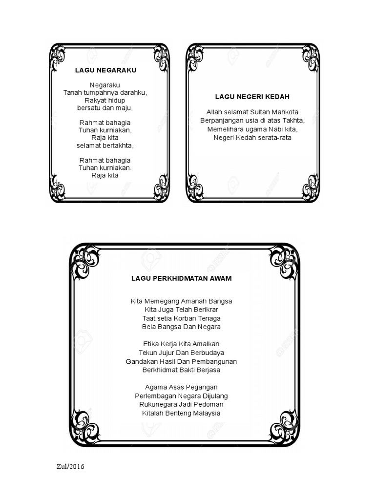 Lirik Lagu Negaraku Pdf