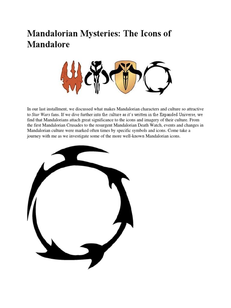Mandalorian Mysteries- The Icons of Mandalore | Space Opera | Military ...