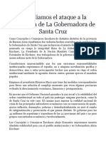 Concejales de toda la Provincia de Buenos Aires repudiaron el ataque a la residencia de Alicia Kirchner