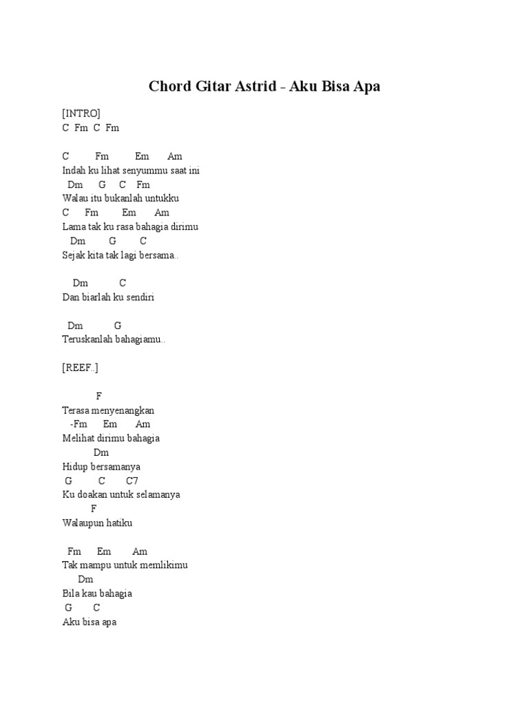 Chord Gitar Astrid Pdf