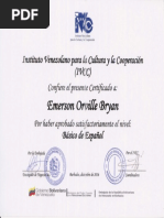 IVCC - Certificate (Basico II)