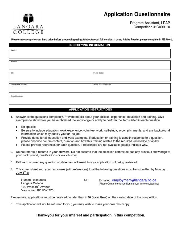 BAQ Program Assistant LEAP | PDF | French Language | Knowledge