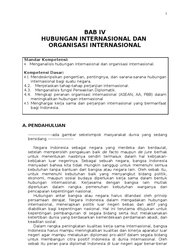 Kelas Xi Kd Iv Hubungan Internasional