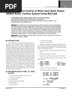 M Odel P Redictive C Ontrol of M Ulti Input M Ulti O Utput (M IM O) B Oiler Turbine System U Sing M A TLA B