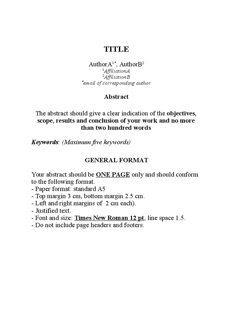 Abstract Formatting Guidelines | PDF