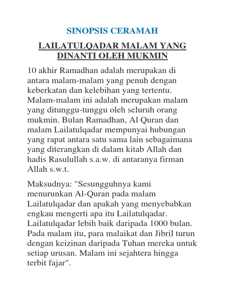 Sinopsis Ceramah Docx