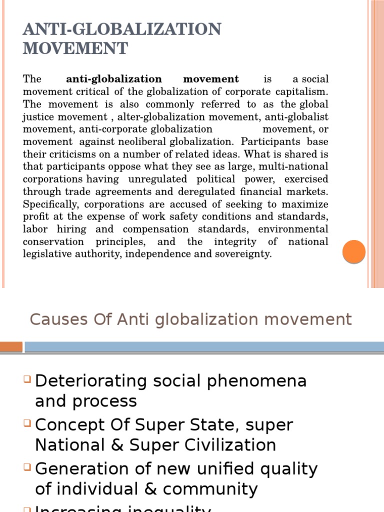 Examples of anti globalization picture