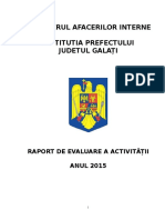 Raport Anul 2015 Institutia Prefectului Galati - 26.01.2015