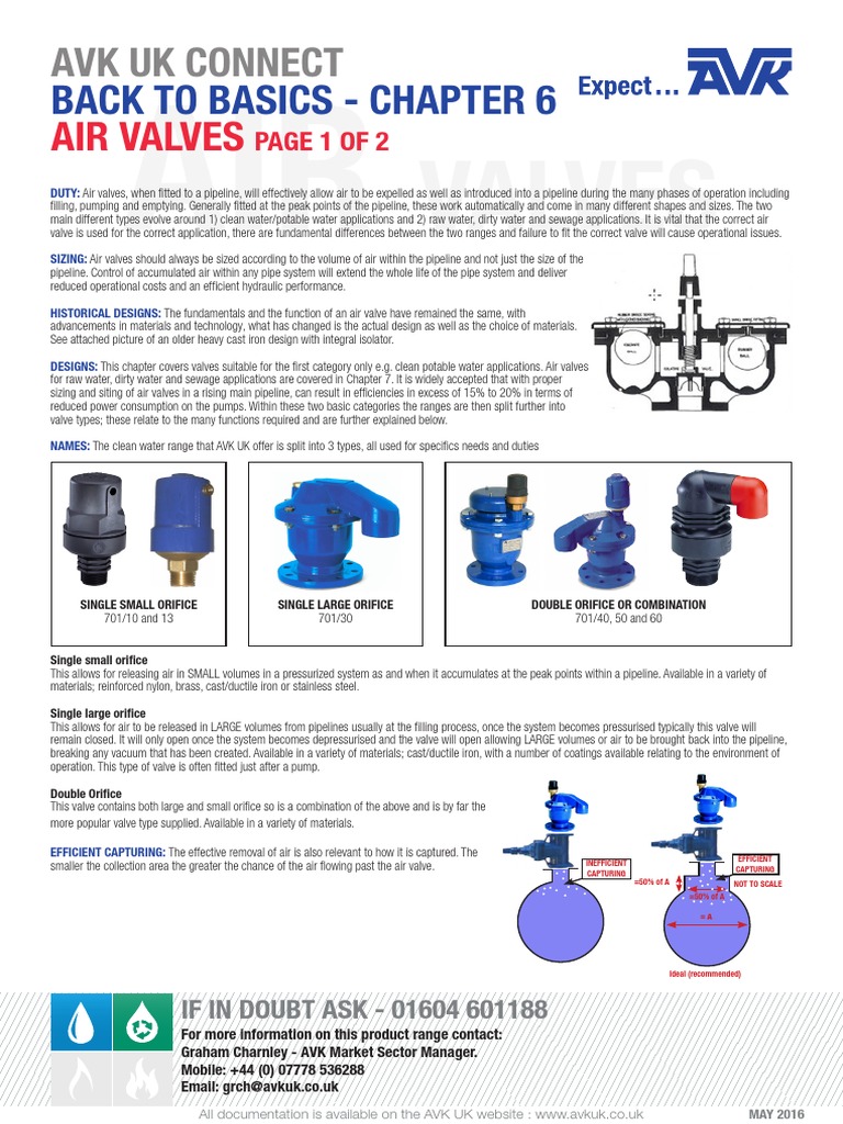Air Valves Back To Basics | PDF | Valve | Pipeline Transport