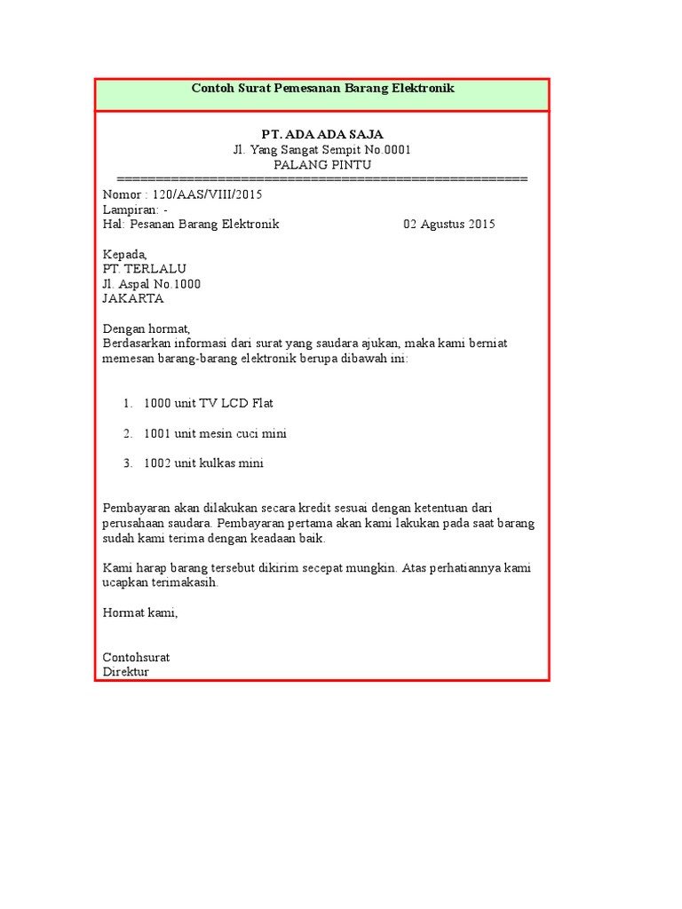 Contoh Surat Elektronik Singkat Nusagates