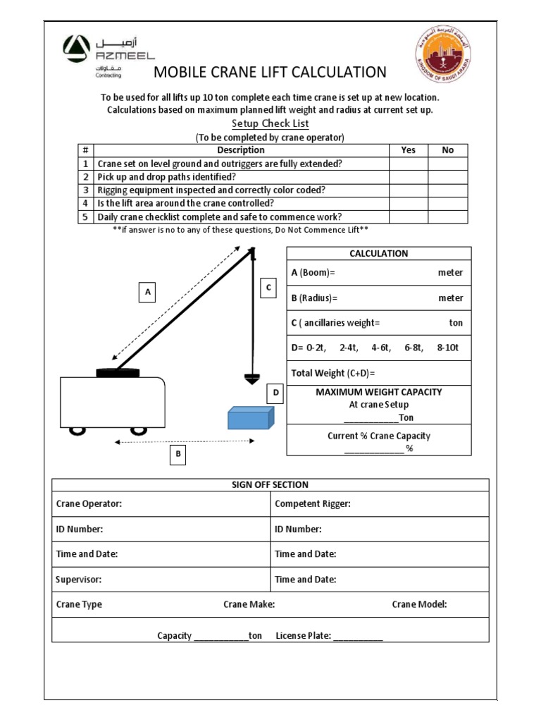 Mobile Crane Lift Calculation Pdf