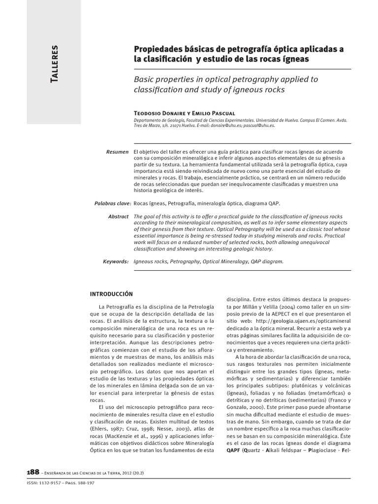 Optical Petrography A Practical Guide for Classifying Igneous Rocks