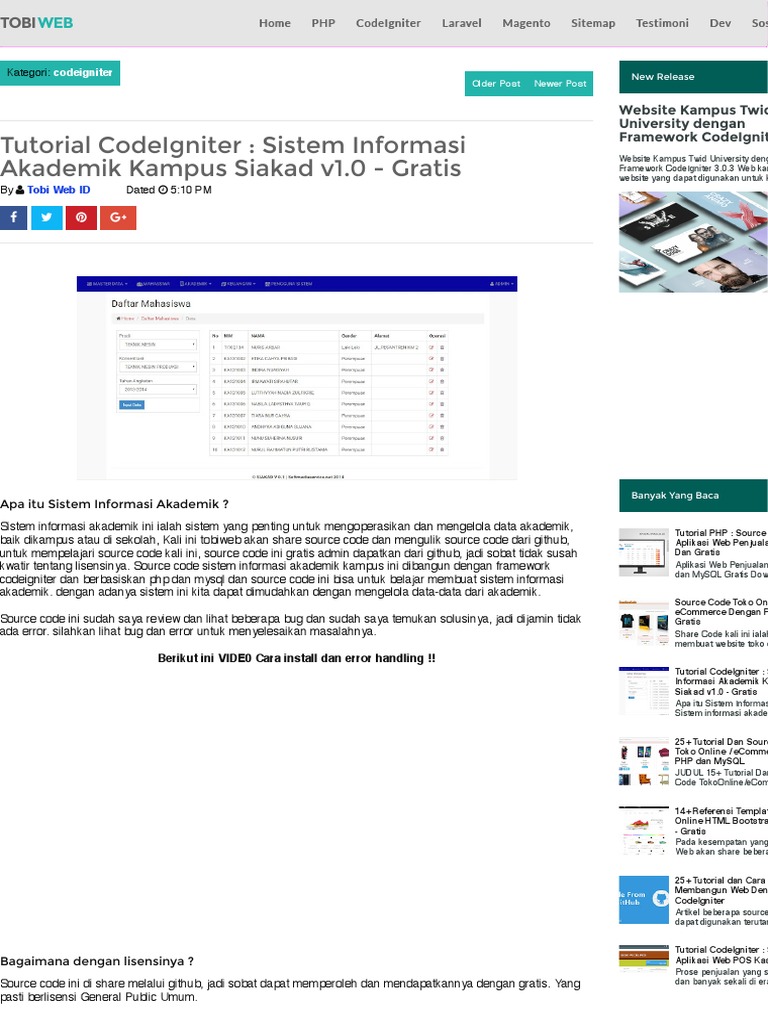 Contoh Database Akademik Kampus