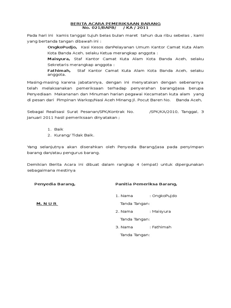 Bap 2019 Surat Penerimaan