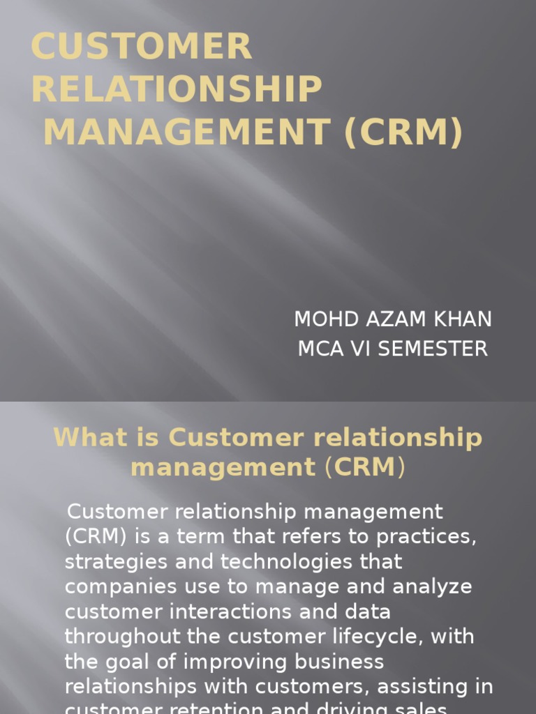 Understanding Customer Relationship Management | PDF | Business