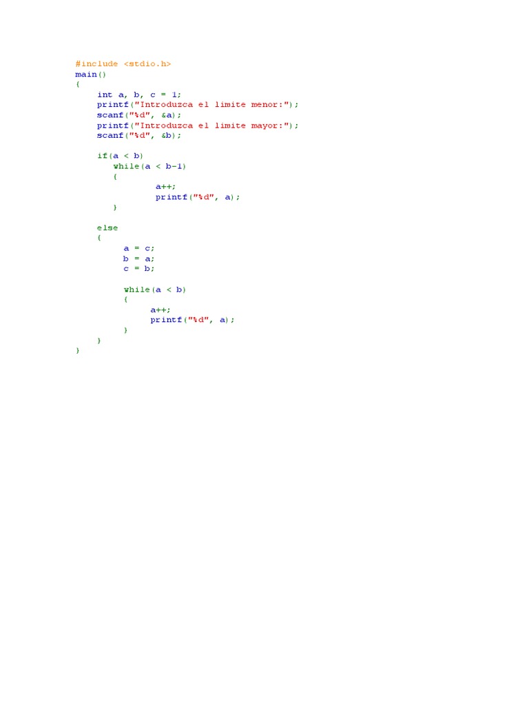 C Program to Print Number Range | PDF | Computers