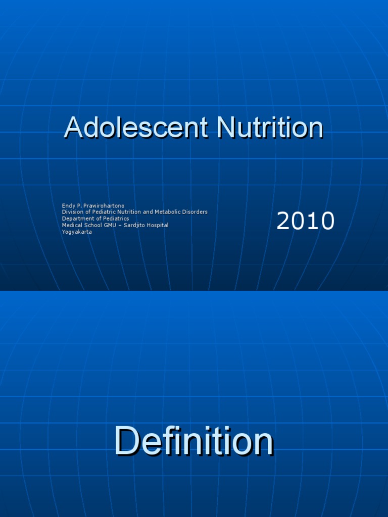 Adolescent Nutrition Guidelines | PDF | Eating Disorder | Anorexia Nervosa