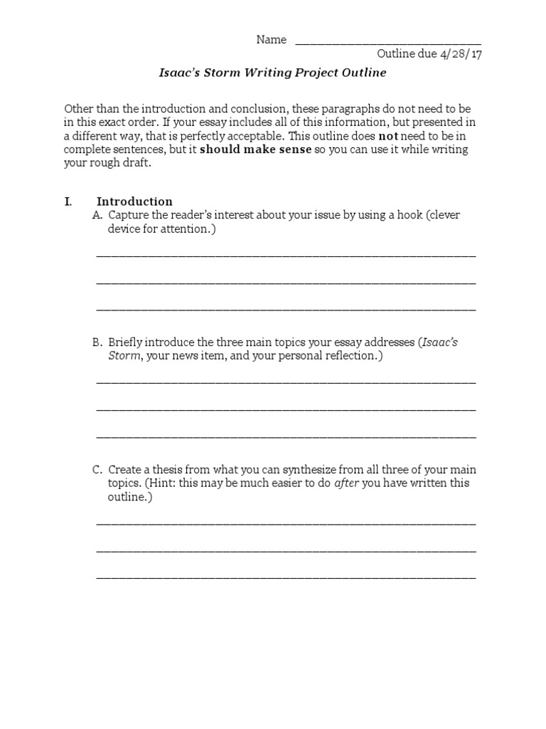 The perfect storm essay outline 08 image