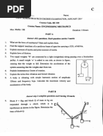 KTU Engineering Mechanics Question Paper