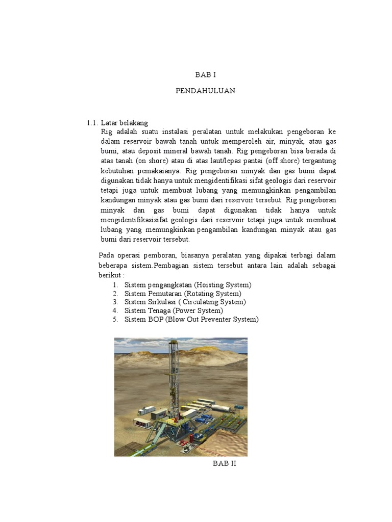 Sistem dan Jenis Rig Darat Pengeboran | PDF