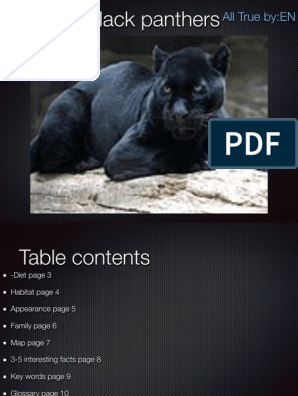 Black panther, Facts, Habitat, & Diet