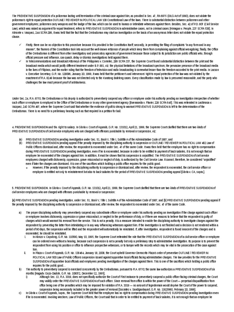 The Preventive Suspension Equal Protection Clause U.S. Securities