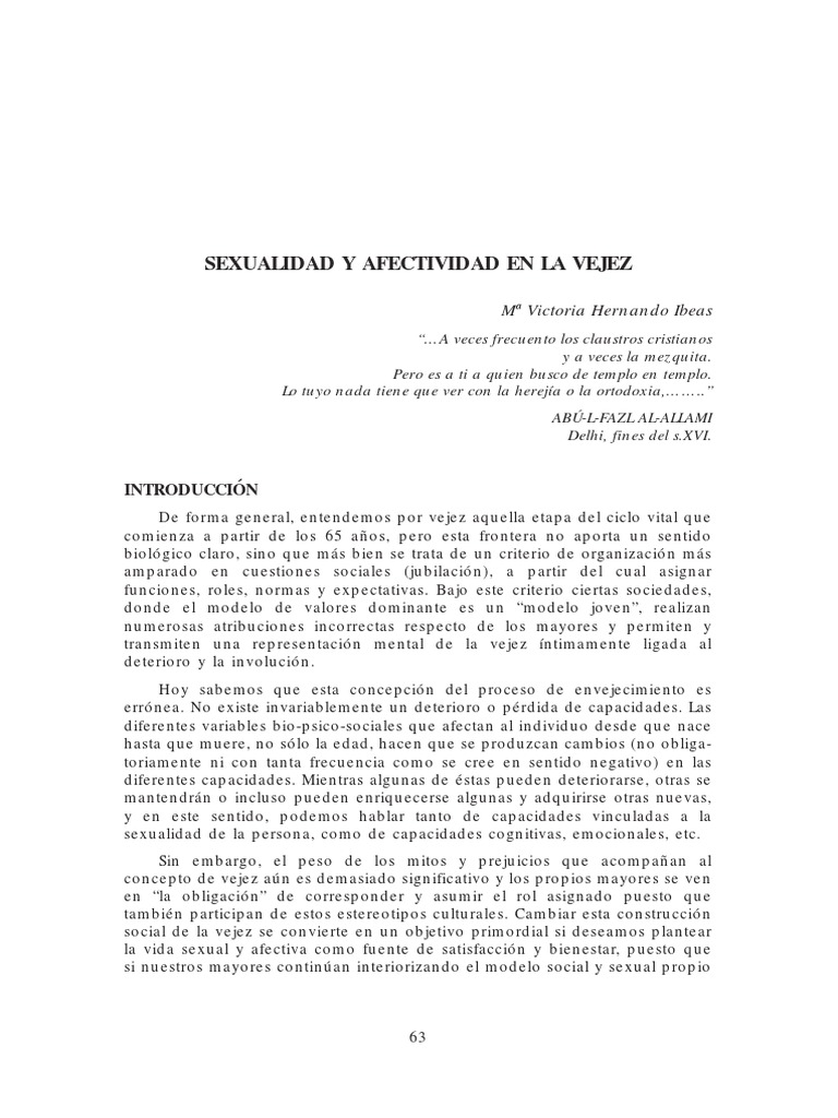 Sexualidad y Afectividad en la Vejez | PDF | Vejez | Orgasmo