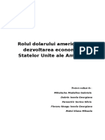 Rolul Dolarului American in Dezvoltarea Economiei Statelor Unite Ale Americii