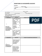 Ficha de Monitoreo de Desempeño Docente