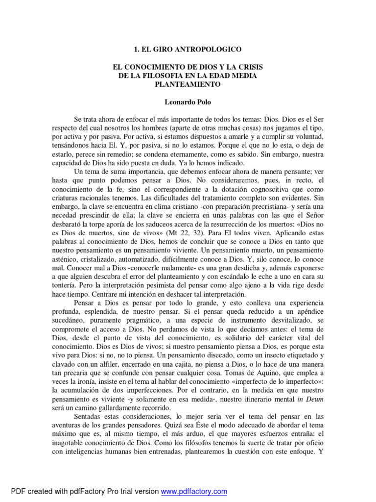 1 El Giro Antropológico PDF Aristóteles Immanuel Kant