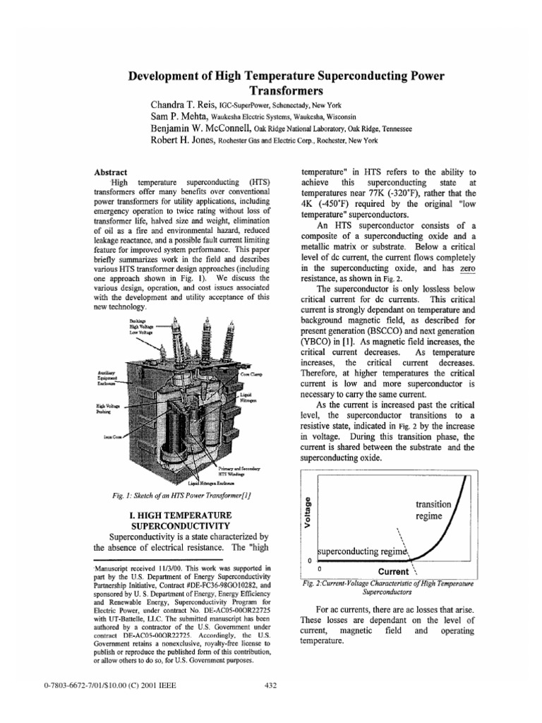 High-Temperature Superconducting Transformers | PDF | High Temperature ...