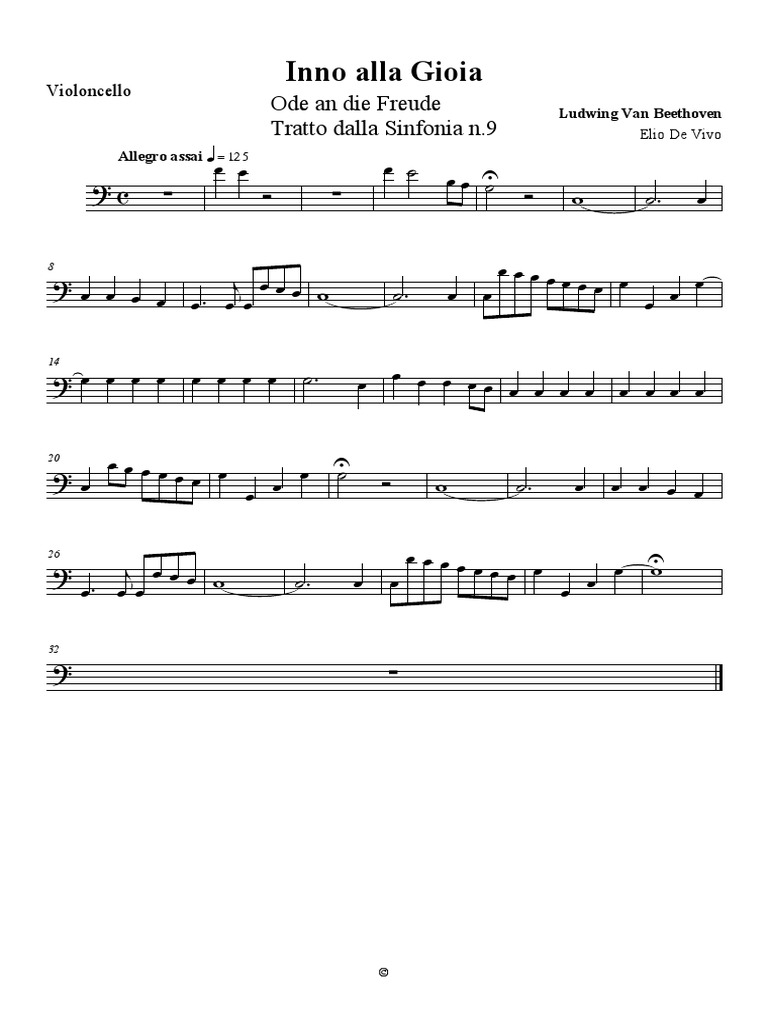 Inno Alla Gioia Violoncello