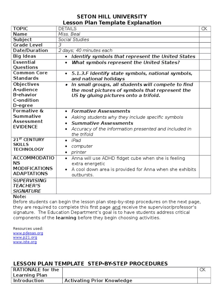 Symbols Lesson Plan PDF Lesson Plan Homework
