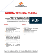 NT 28 2014 Gas Liquefeito de Petroleo Parte 2 Armazenamento de Recipiente Transportavel de GLP