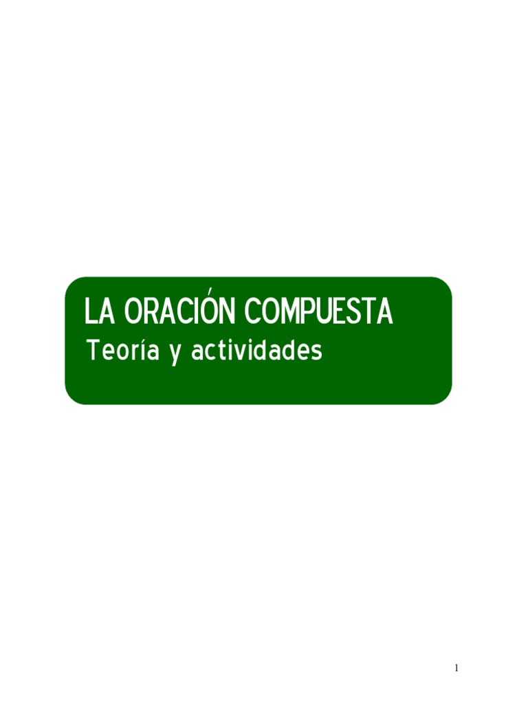 La Oracion Compuesta Definitva PDF | PDF