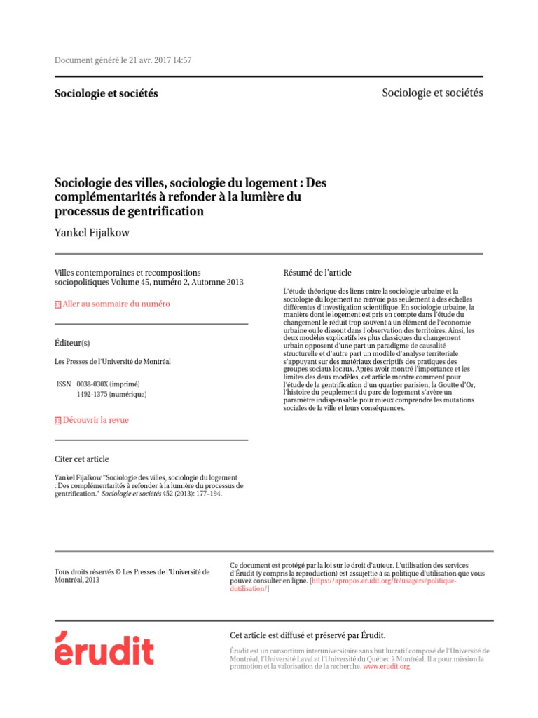 Sociologie De Marseille : La « Ville Habitée » Contre La « Ville