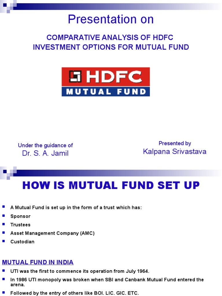 HDFC Mutual Fund Investment Options Analysis | PDF | Mutual Funds ...