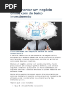 Como montar um negócio online de baixo investimento.docx