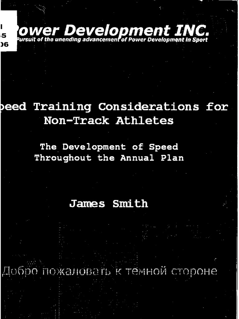 Speed Training Considerations For NonTrack Athletes PDF