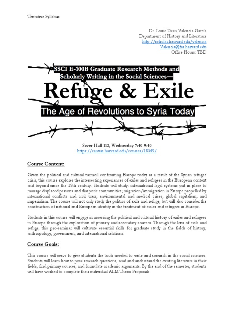dissertation seminar syllabus