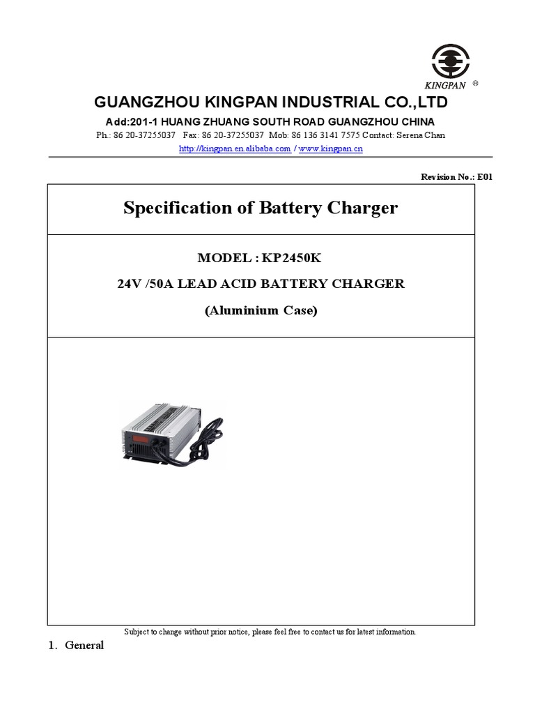 Industrial Battery Charger Specs | PDF | Battery Charger | Power Supply