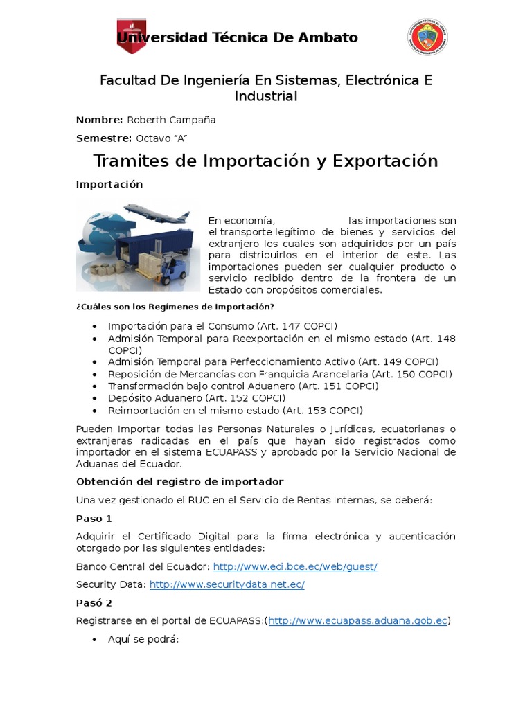 Guía de Importación y Exportación en Ecuador | PDF | aduana | Negocios ...
