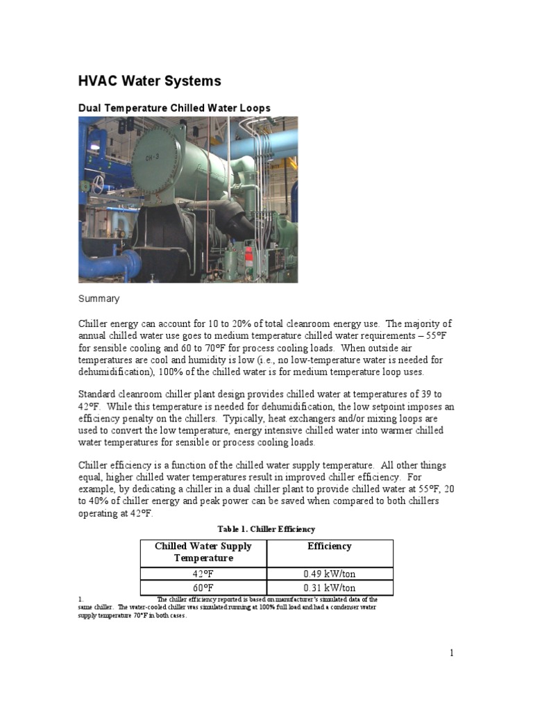 HVAC Water Systems Dual Temperature Chilled Water Loops PDF Heat