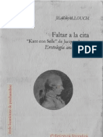 Faltar a La Cita. Kant Con Sade de Lacan 