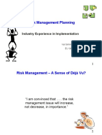 Risk Management Planning Industry Experience