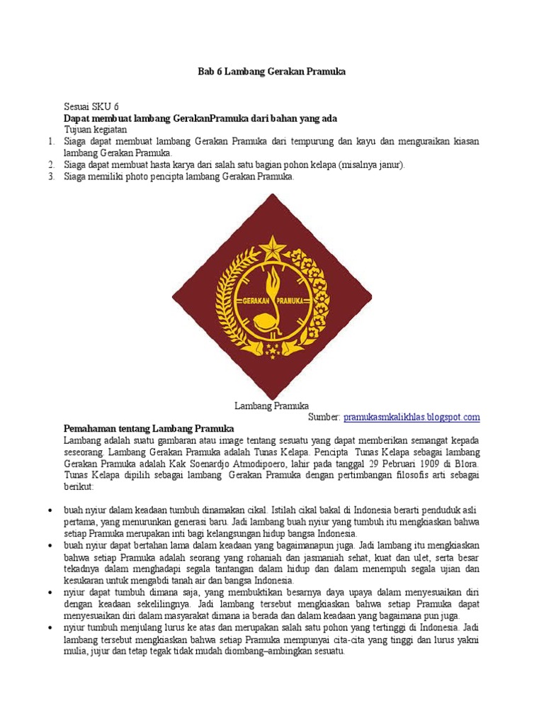 Arti Kiasan Dari Lambang Pramuka Info Gtk