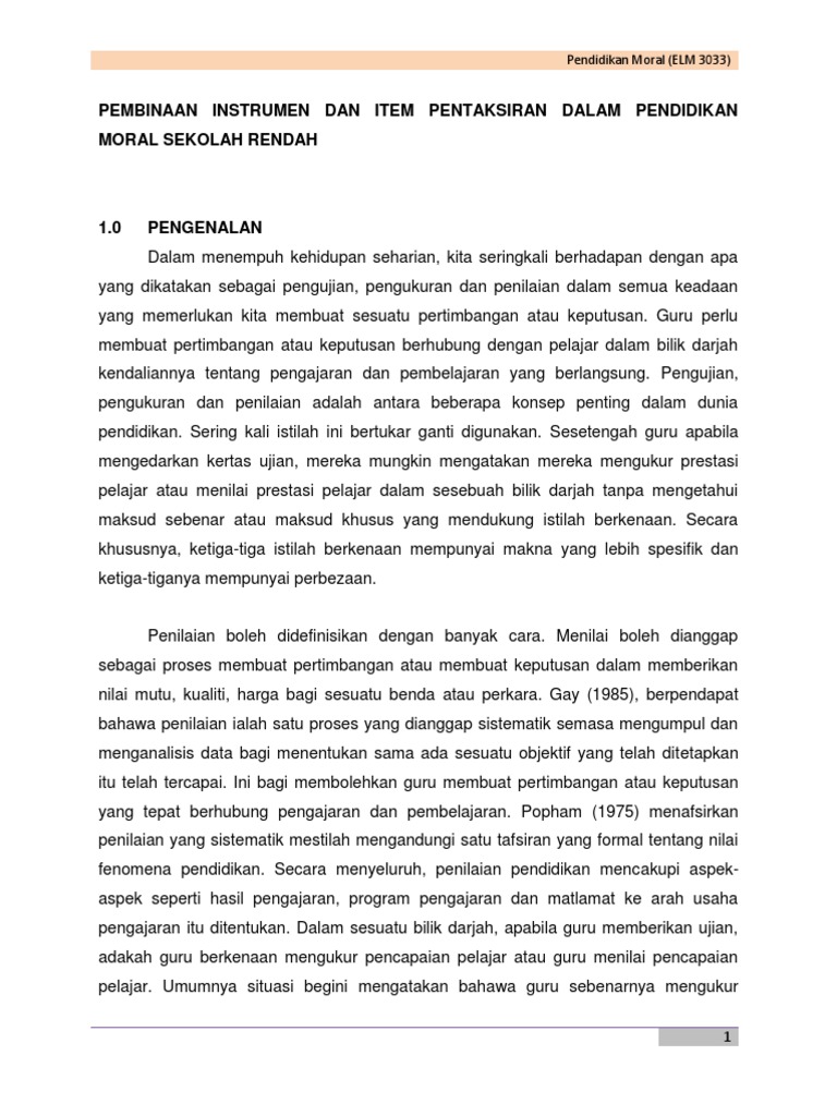 Documents.tips Pembinaan Instrumen Dan Item Pentaksiran ...